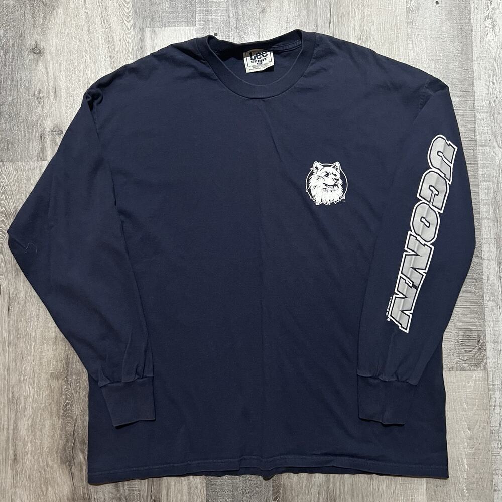 VTG UCONN Huskies Long Sleeve Shirt University Of Connecticut College Lee Sport